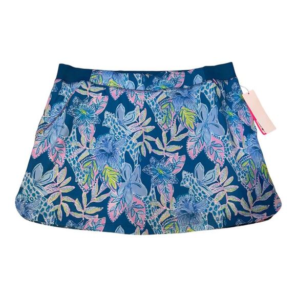 Lilly Pulitzer Pants - Lilly Pulitzer Luxletic Run Around Skort UPF 50+ Size XL NWT Blue/Pink Floral